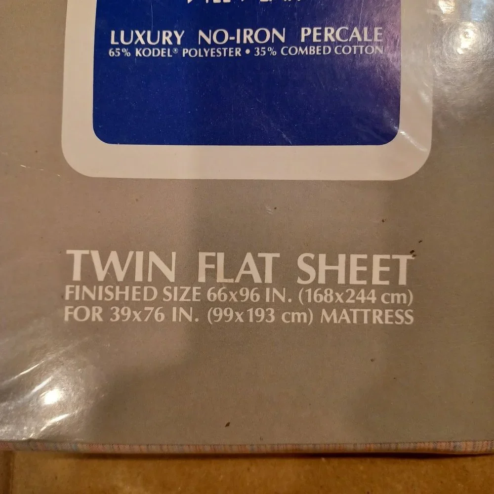 Vintage Bill Blass Springmaid Striped Twin Flat Sheet NEW No-Iron Percale